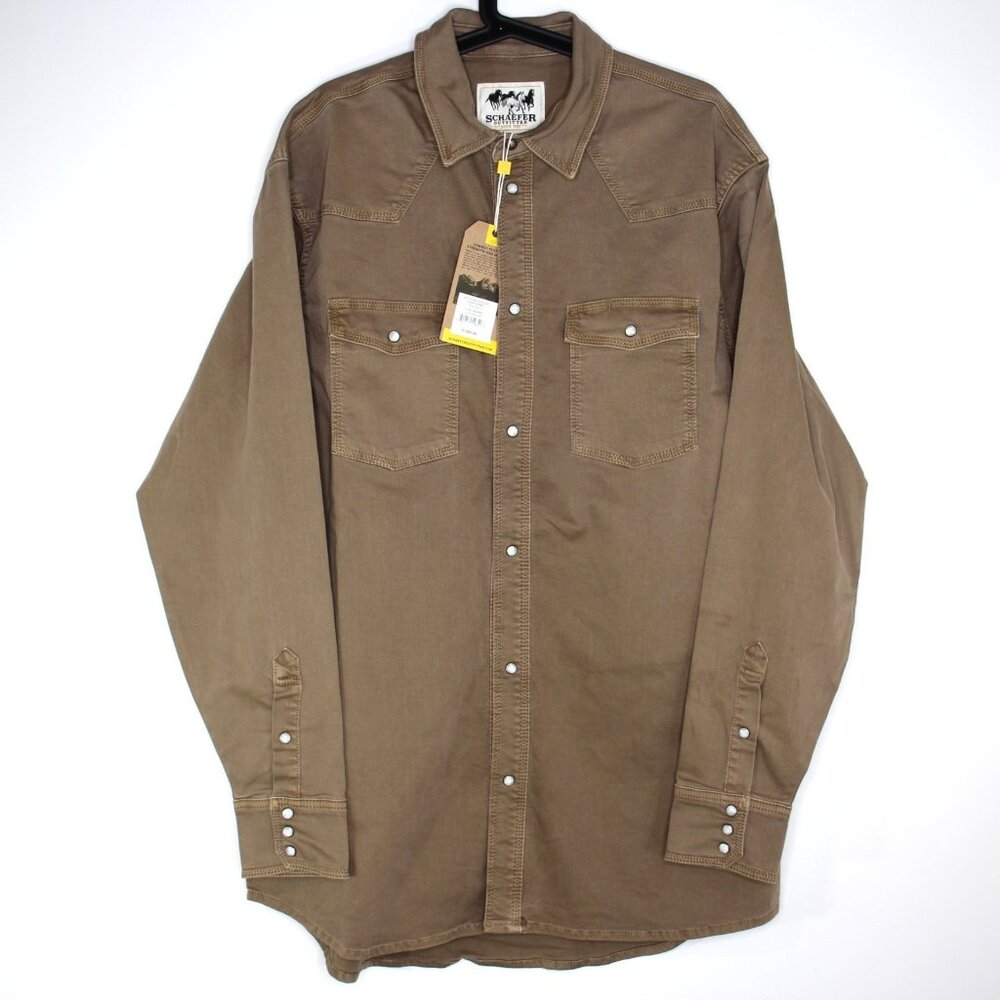 Schaefer Outfitter Mens XLT XL Tall Western Denim Snap Button Up Shirt NEW G1434